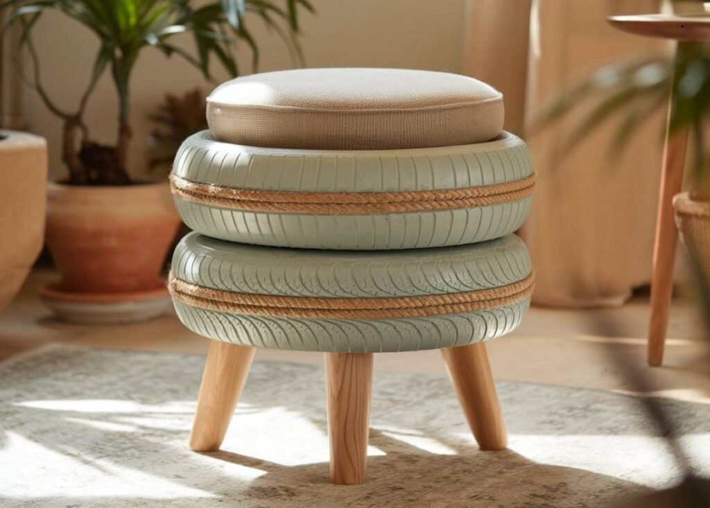 How to make a stool out of a tire?